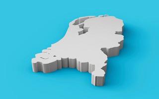 Netherlands 3D map Geography Cartography and topology map 3D illustration photo