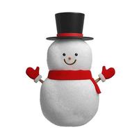3D Rendering cute snowman for Merry Christmas isolated on the white background with selection clipping path photo
