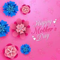 Happy Mother's Day on flowers background vector