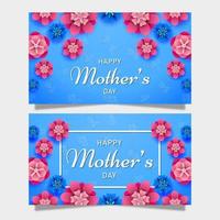 Happy Mother's Day on flowers background vector