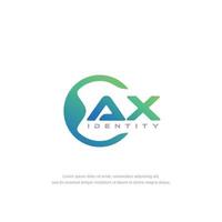 AX Initial letter circular line logo template vector with gradient color