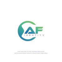 AF Initial letter circular line logo template vector with gradient color