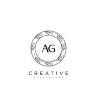 AG Initial Letter Flower Logo Template Vector premium vector art