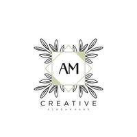 AM Initial Letter Flower Logo Template Vector premium vector art