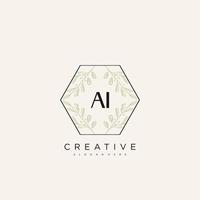AI Initial Letter Flower Logo Template Vector premium vector art