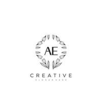 AE Initial Letter Flower Logo Template Vector premium vector art