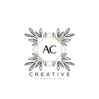 AC Initial Letter Flower Logo Template Vector premium vector art