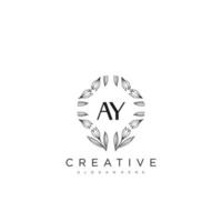 AY Initial Letter Flower Logo Template Vector premium vector art