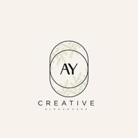 AY Initial Letter Flower Logo Template Vector premium vector art