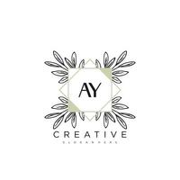 AY Initial Letter Flower Logo Template Vector premium vector art