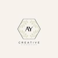 AY Initial Letter Flower Logo Template Vector premium vector art