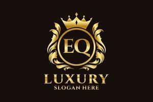 Initial EQ Letter Royal Luxury Logo template in vector art for luxurious branding projects and other vector illustration.