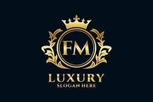 Initial FM Letter Royal Luxury Logo template in vector art for luxurious branding projects and other vector illustration.