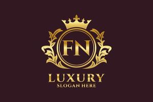 Initial FN Letter Royal Luxury Logo template in vector art for luxurious branding projects and other vector illustration.