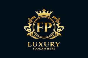 Initial FP Letter Royal Luxury Logo template in vector art for luxurious branding projects and other vector illustration.