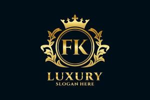 Initial FK Letter Royal Luxury Logo template in vector art for luxurious branding projects and other vector illustration.