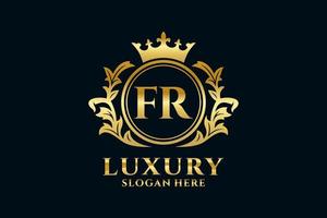 Initial FR Letter Royal Luxury Logo template in vector art for luxurious branding projects and other vector illustration.