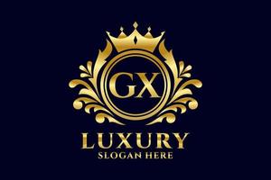 Initial GX Letter Royal Luxury Logo template in vector art for luxurious branding projects and other vector illustration.