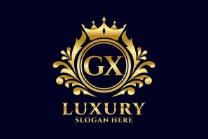 Initial GX Letter Royal Luxury Logo template in vector art for luxurious branding projects and other vector illustration.