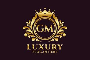 Initial GM Letter Royal Luxury Logo template in vector art for luxurious branding projects and other vector illustration.