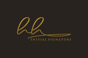 Initial HH Letter Signature Logo Template elegant design logo. Hand drawn Calligraphy lettering Vector illustration.
