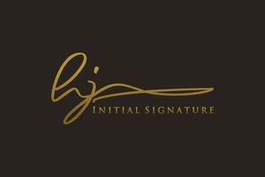 Initial HJ Letter Signature Logo Template elegant design logo. Hand drawn Calligraphy lettering Vector illustration.