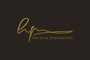 Initial HP Letter Signature Logo Template elegant design logo. Hand drawn Calligraphy lettering Vector illustration.