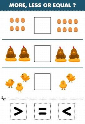 Education game for children more less or equal count the ...