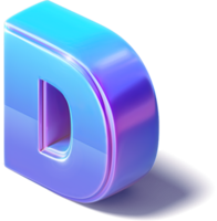 lettera d 3d isometrico png