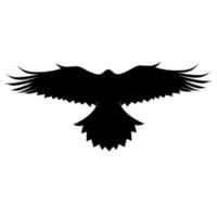 Crow silhouette. In flying style. Great for Halloween posters. Isolated on a white background vector