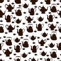 seamless pattern from different teapots vector