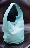 blue leather woman bag photo