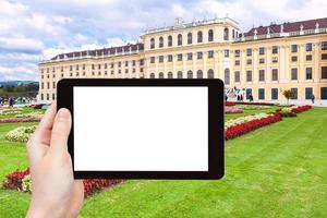 photographs of lawn in Schloss Schonbrunn palace photo