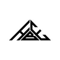 diseño creativo del logotipo de la letra hbe con gráfico vectorial, logotipo simple y moderno de hbe en forma de triángulo. vector