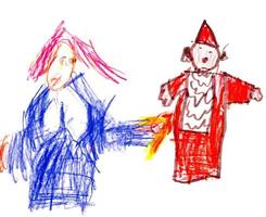 child's drawing - two clowns photo