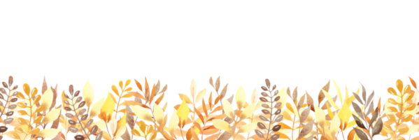 quadro de folhas de outono em aquarela png