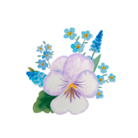 aquarell frühlingsblumen blumenstrauß png