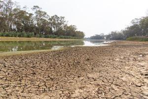 Drought river of Bogan river at Nyngan regional town. photo