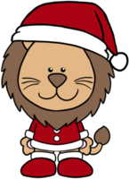 mignon noël dessin animé animal personnage clipart coloré png