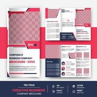 plantilla de folleto tríptico empresarial moderno corporativo creativo o perfil de empresa, diseño de portada vector