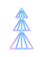 Neon Christmas tree design. PNG with transparent background.