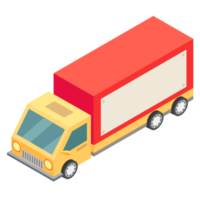 Truck isometric. PNG with transparent background.