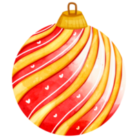 boule de noël, décoration de noël, illustration aquarelle d'ornement de noël png