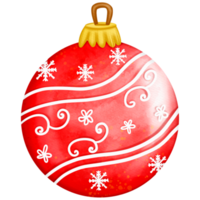 boule de noël, décoration de noël, illustration aquarelle d'ornement de noël png