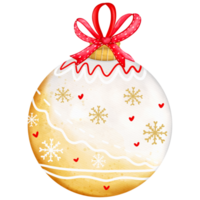 bola de natal, decoração de natal, ilustração em aquarela de enfeite de natal png