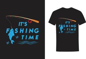 IT'S FISHING TIME T SHIRT DESIGN vector