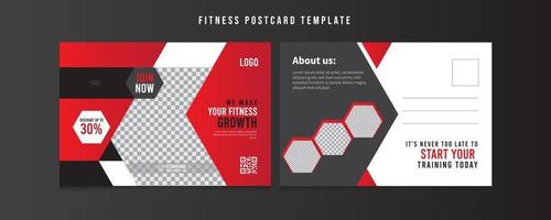 plantilla de diseño de tarjeta postal de fitness, plantilla de tarjeta postal deportiva, plantilla vectorial, diseño profesional de tarjeta postal de negocios, diseño de tarjeta de evento, diseño de invitación, plantilla eddm de correo directo. vector