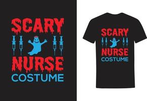 SCARY NURSE COSTUME T SHIRT DESIGN vector