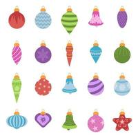 conjunto de coloridas bolas de navidad. ilustración vectorial vector