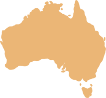 Doodle dibujo a mano alzada del mapa de Australia. png